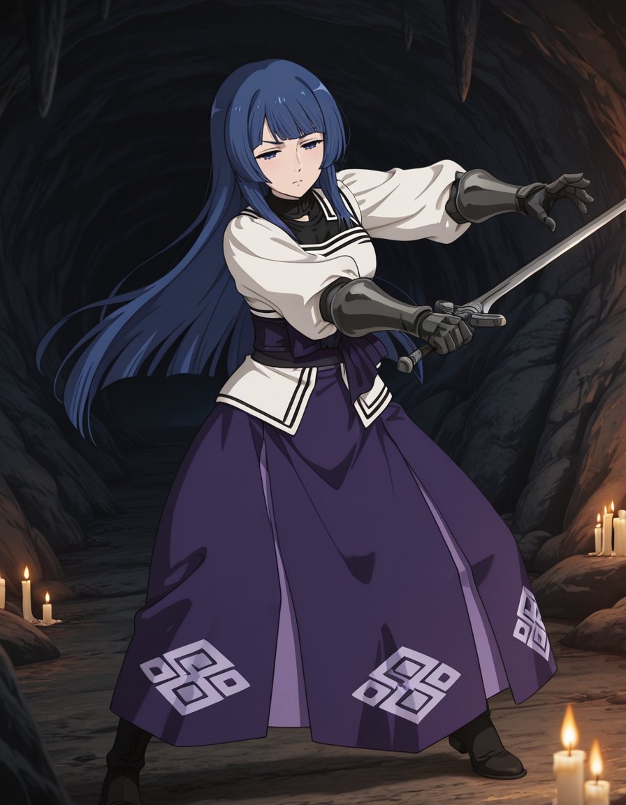 isolte cruel (mushoku tensei),  long hair,  dark blue hair by soralz on Tensor.Art