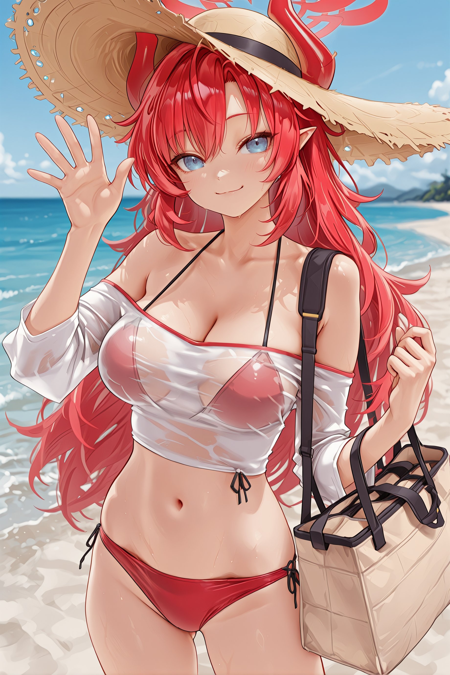 1girl,  solo,  megu \(swimsuit\) \(blue archive\) by TheFalxar on Tensor.Art