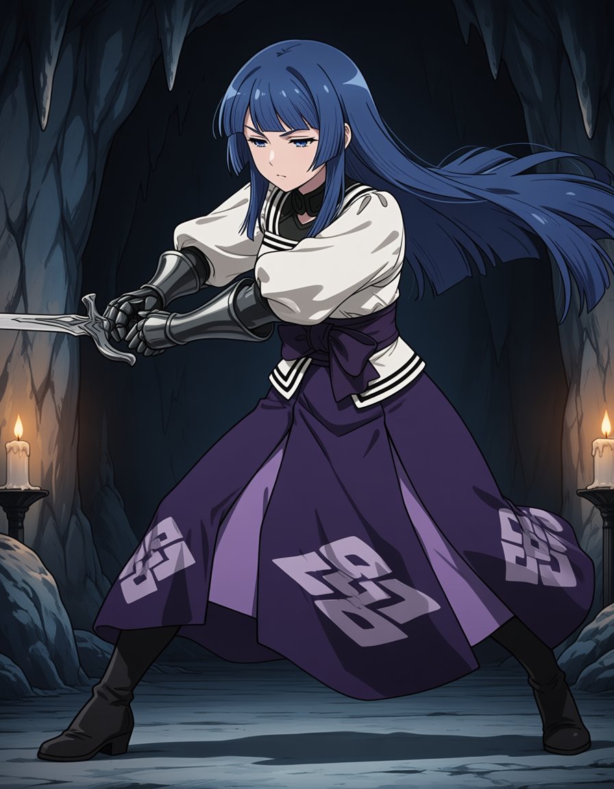 isolte cruel (mushoku tensei),  long hair,  dark blue hair by soralz on Tensor.Art