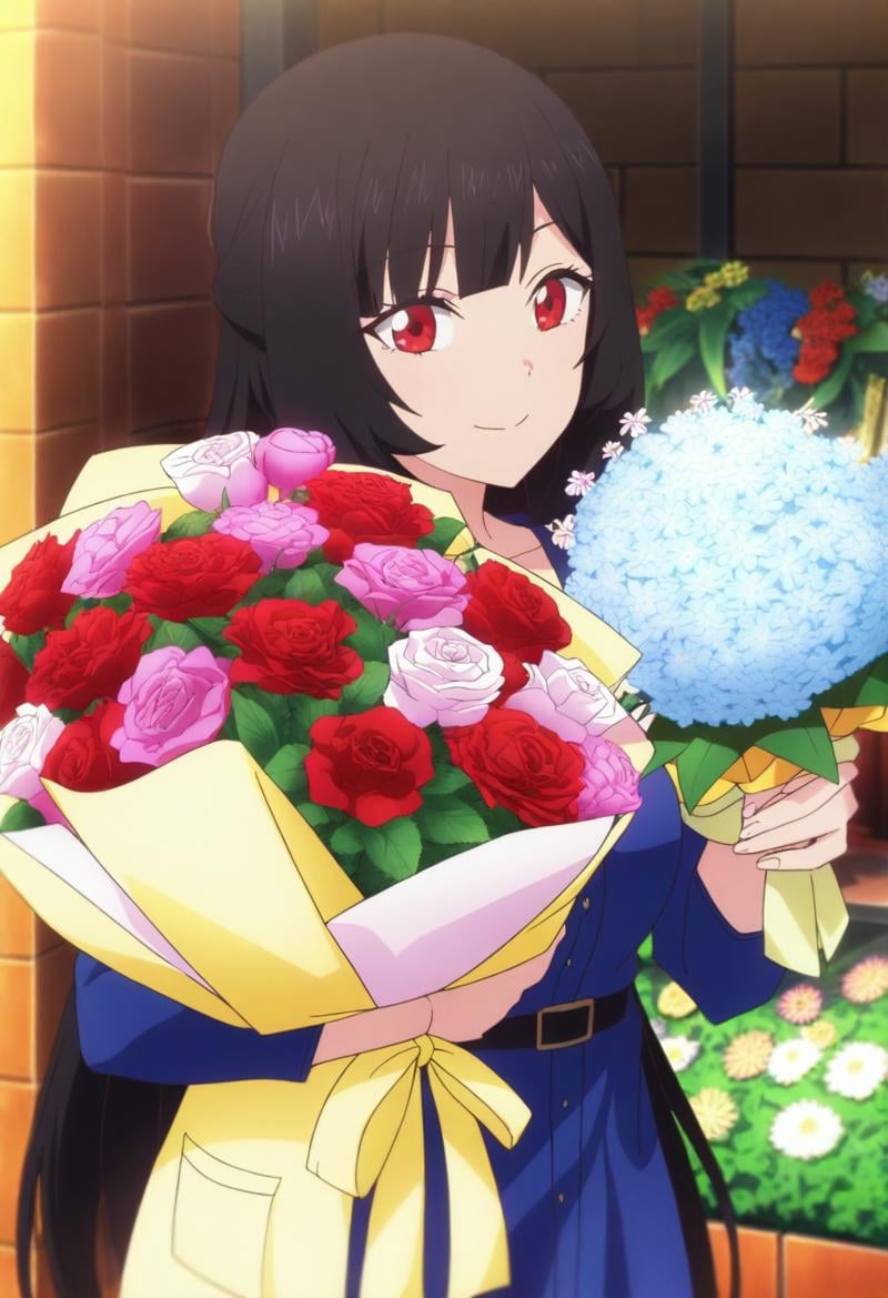 sysdeep_karen,  black hair,  red eyes by Ttan on Tensor.Art