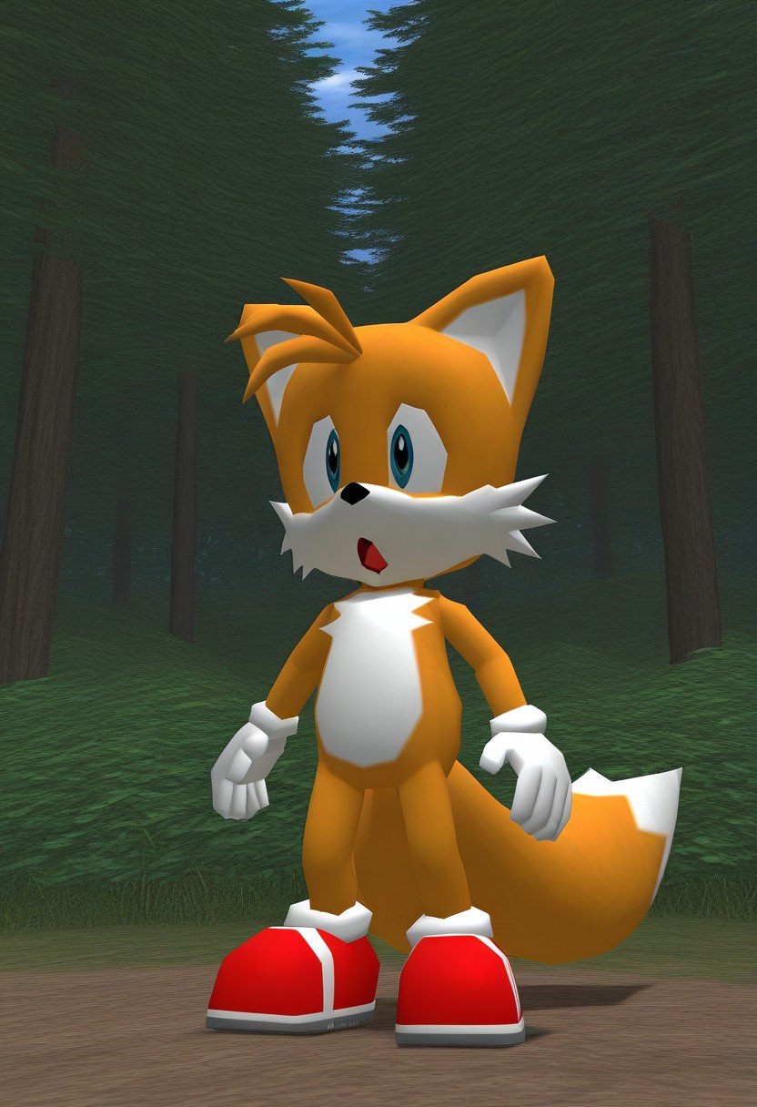 solo male,  Tails the Fox,  orange fur by Sonic X on Tensor.Art
