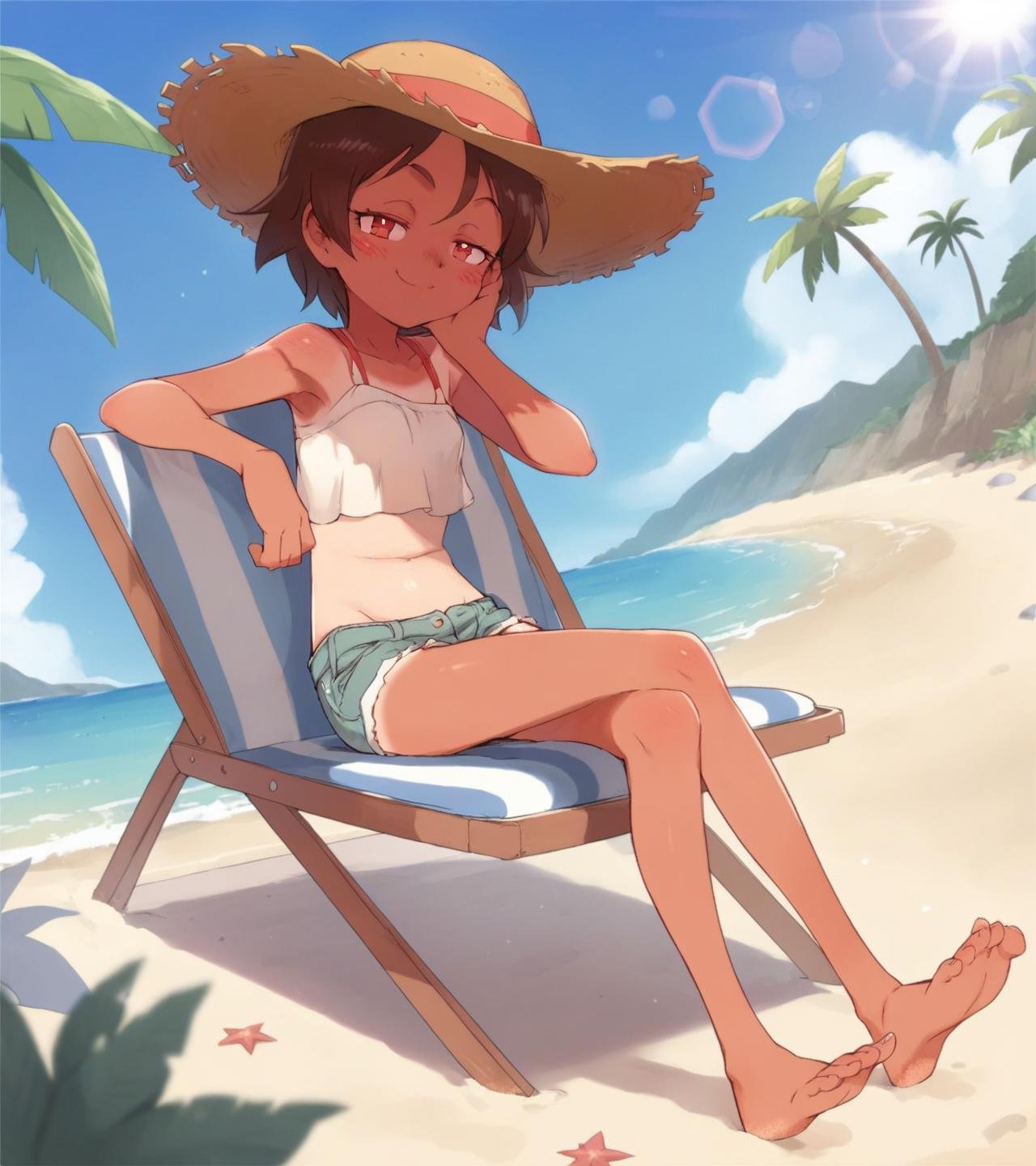 1girl,  beach,  cute by Golden Sky NEET on Tensor.Art