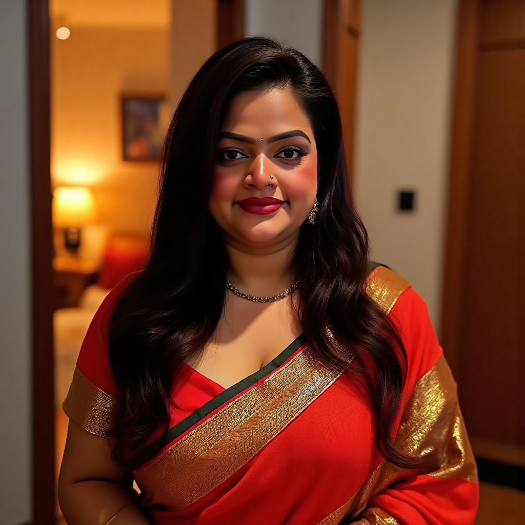 ((huge big breasts))((short sleeves loose blouse))((beautiful perfect face))((loose blouse))((thick sexy curvy belly))((ce...