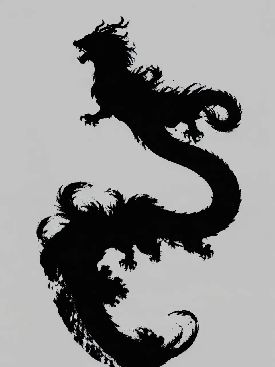 1 orther,inkstyle,monochrome,greyscale,silhouette,greyscale,(white background)chinese dragon,eastern_dragonmasterpiece, newest, absurdres, safe <lora:inkstyle:1>