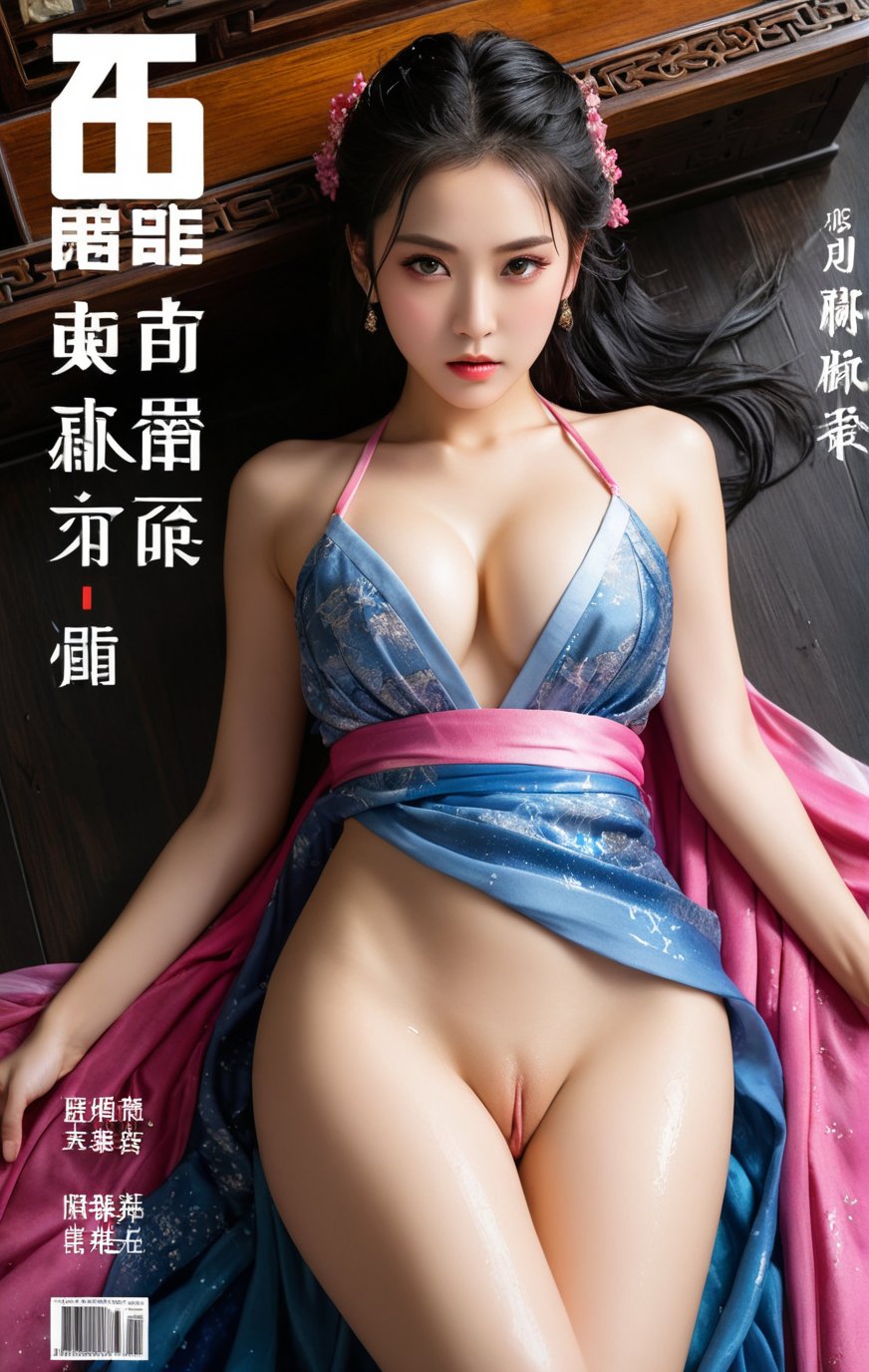 (a girl having sex in missionary position, a girl on her back, spreading legs, penis penetrating pussy, sex, a girl   pussy is getting fucked by a huge penis, vaginal, missionary sex, laying:1.1),18 y.o beautiful girl and monster,transparent hanfu,masterpiece,best quality,eyes close-up,from_above,best fingers,facing viewer,magnificent,celestial,ethereal,painterly,epic,majestic,magical,fantasy art,cover art,dreamy,elegant,cinematic,background illuminated,rich deep colors,ambient dramatic atmosphere,creative,perfect,beautiful composition,intricate,detailed,ink and wash,soft backlight,magazine cover,pink long upper shan,heavy rain,exaggerated dynamic posture,wet clothes,glaring,angry,wet_hair,battle posture,cleavage,sexy,magazine cover,black traditional chinese characters,