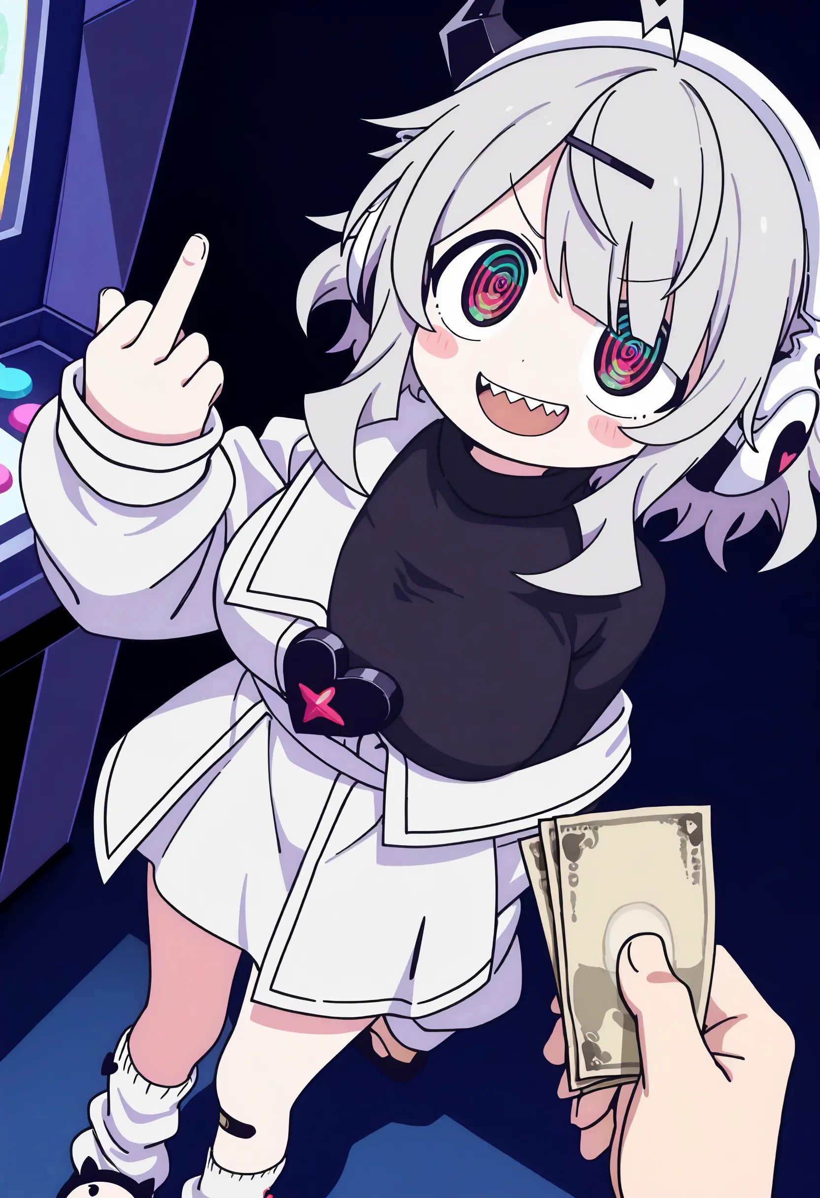 1girl,  q-chan \(yunyun denpa syndrome\),  medium hair by Di Gi Ossan on Tensor.Art