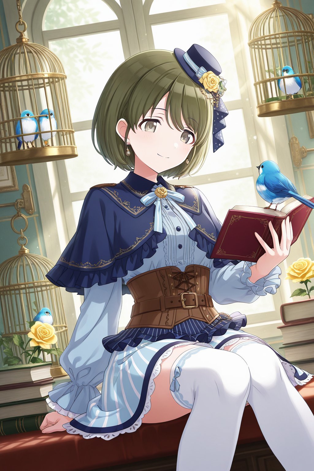 Nanakusa Nichika,  green hair,  short hair by Min on Tensor.Art