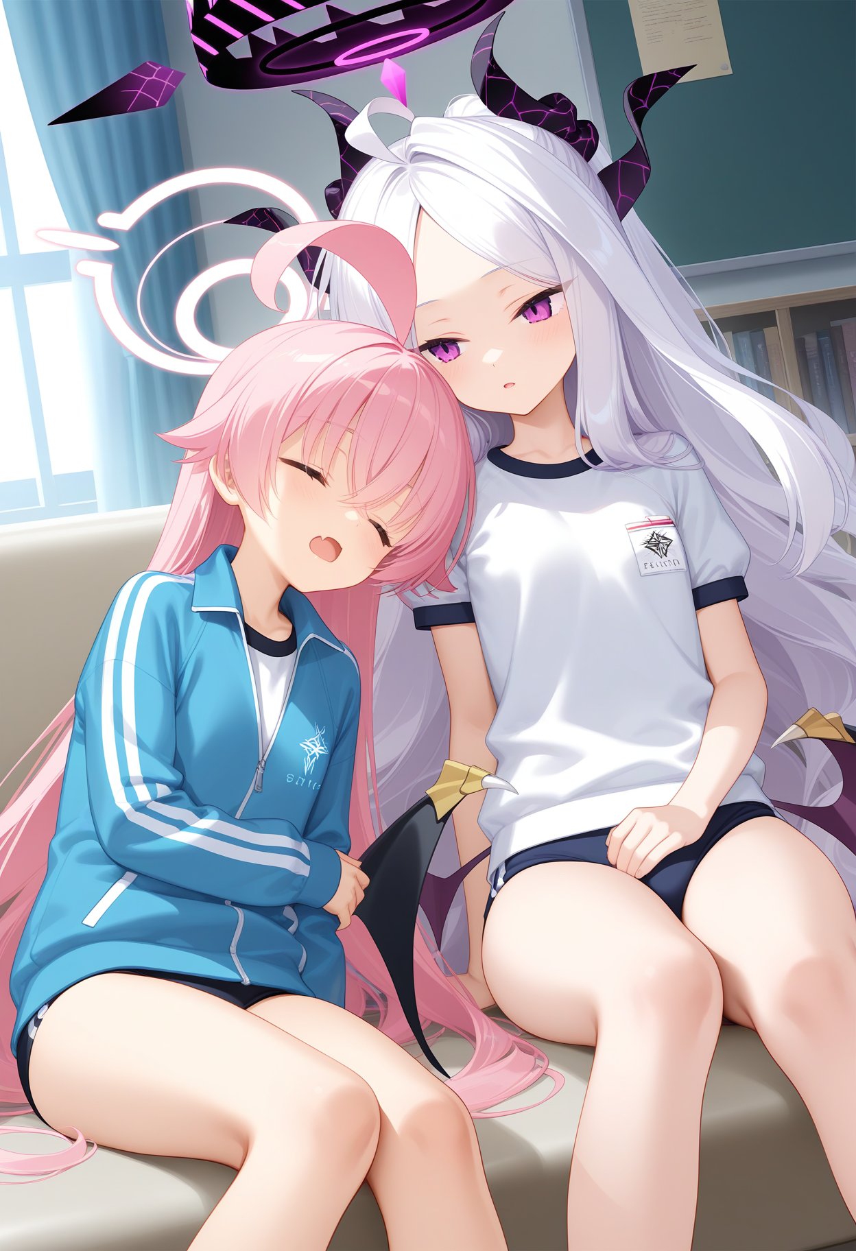 2girls,  abydos high school logo,  ahoge by Diona Loli on Tensor.Art