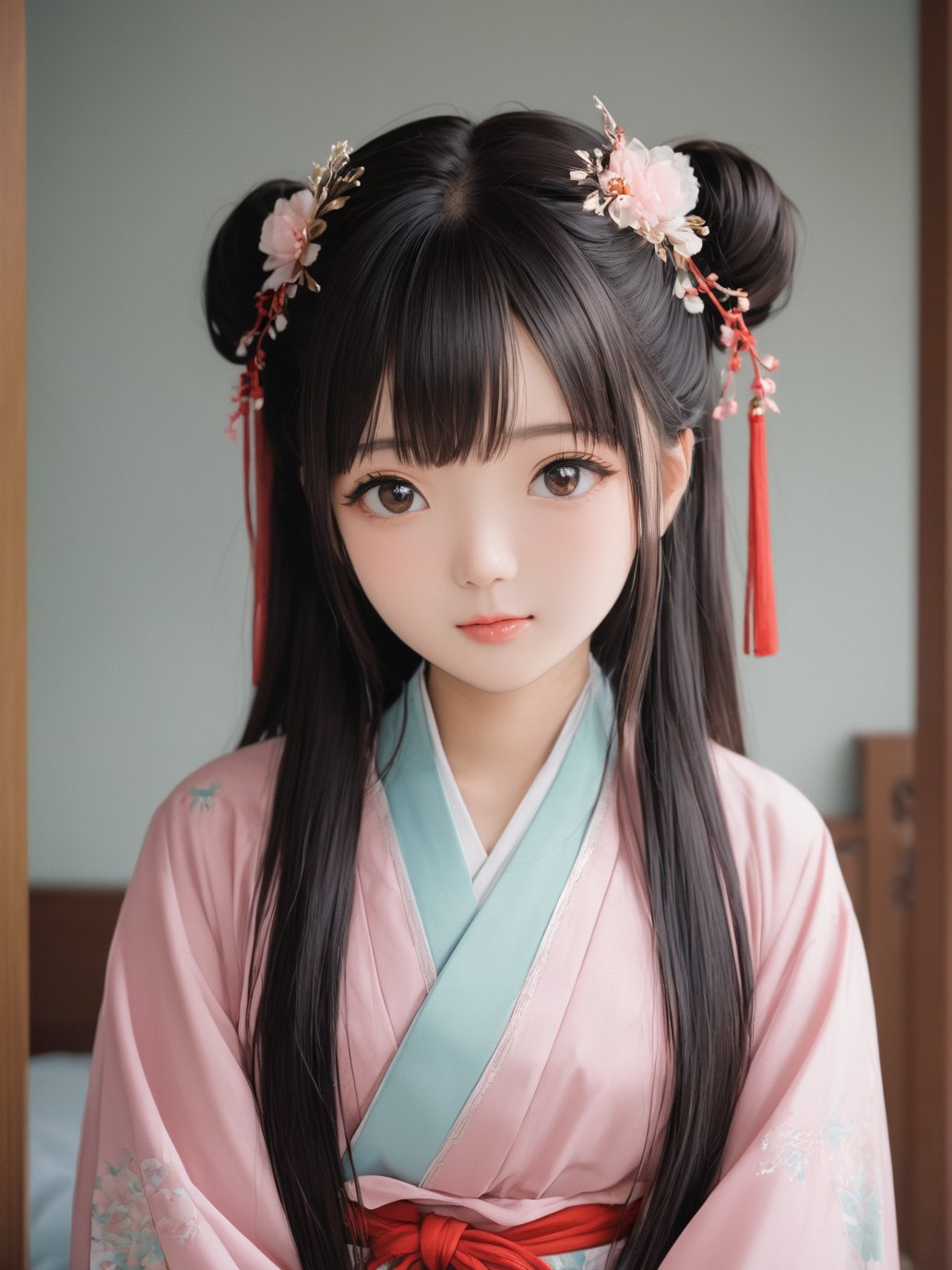 real portrait photography,35mm photograph,RAW photography,professional grade,cute & girly \(idolmaster\),18 year old cute chinese,anatomically correct,hanfu,