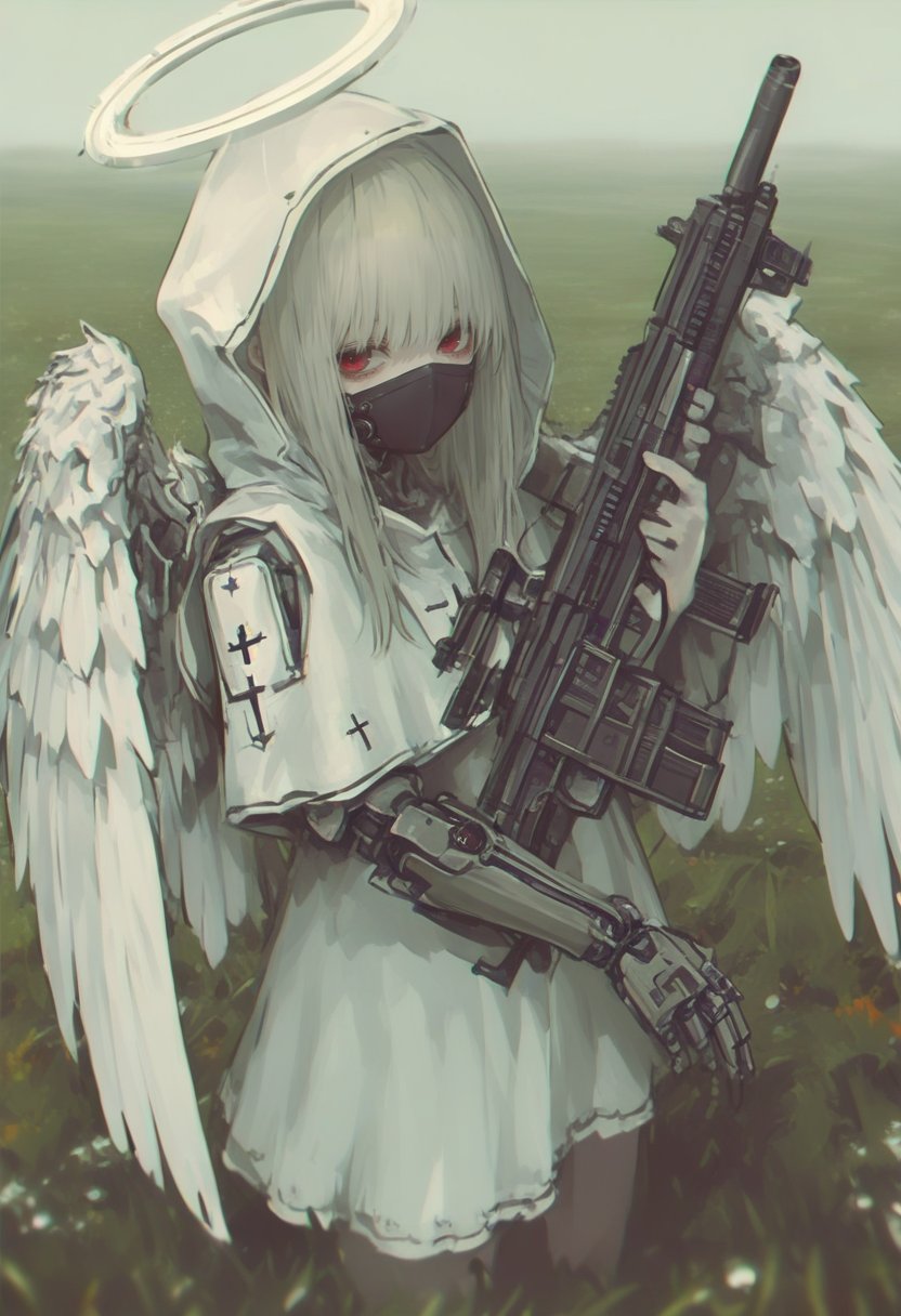 1girl,  wings,  halo by silvermoong on Tensor.Art