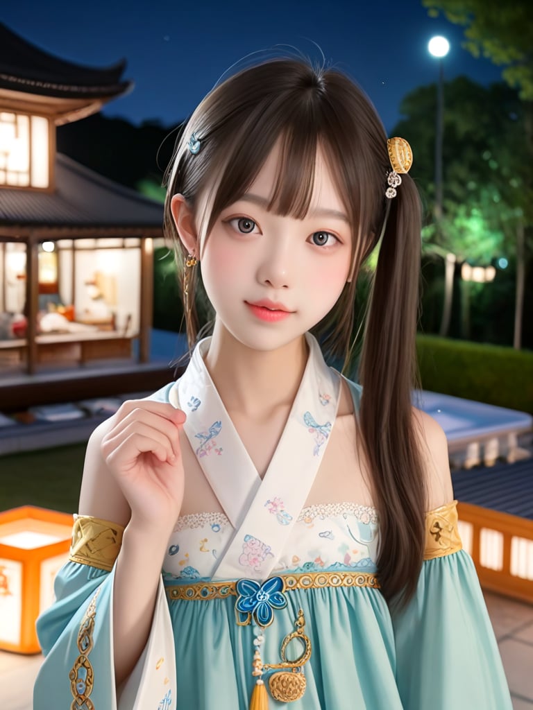 ((score_9, realistic)), ((face focus)), ((fair skin)), ((skinny)), 1girl, one side up, hair ornament, idol, jpop, kpop, belle, pretty, petite, chiffon hanfu, wide sleeves, indoors, ancinet chinese architecture, night, backyard, <lora:ADetailerNetidolFace_pony:0.5>,