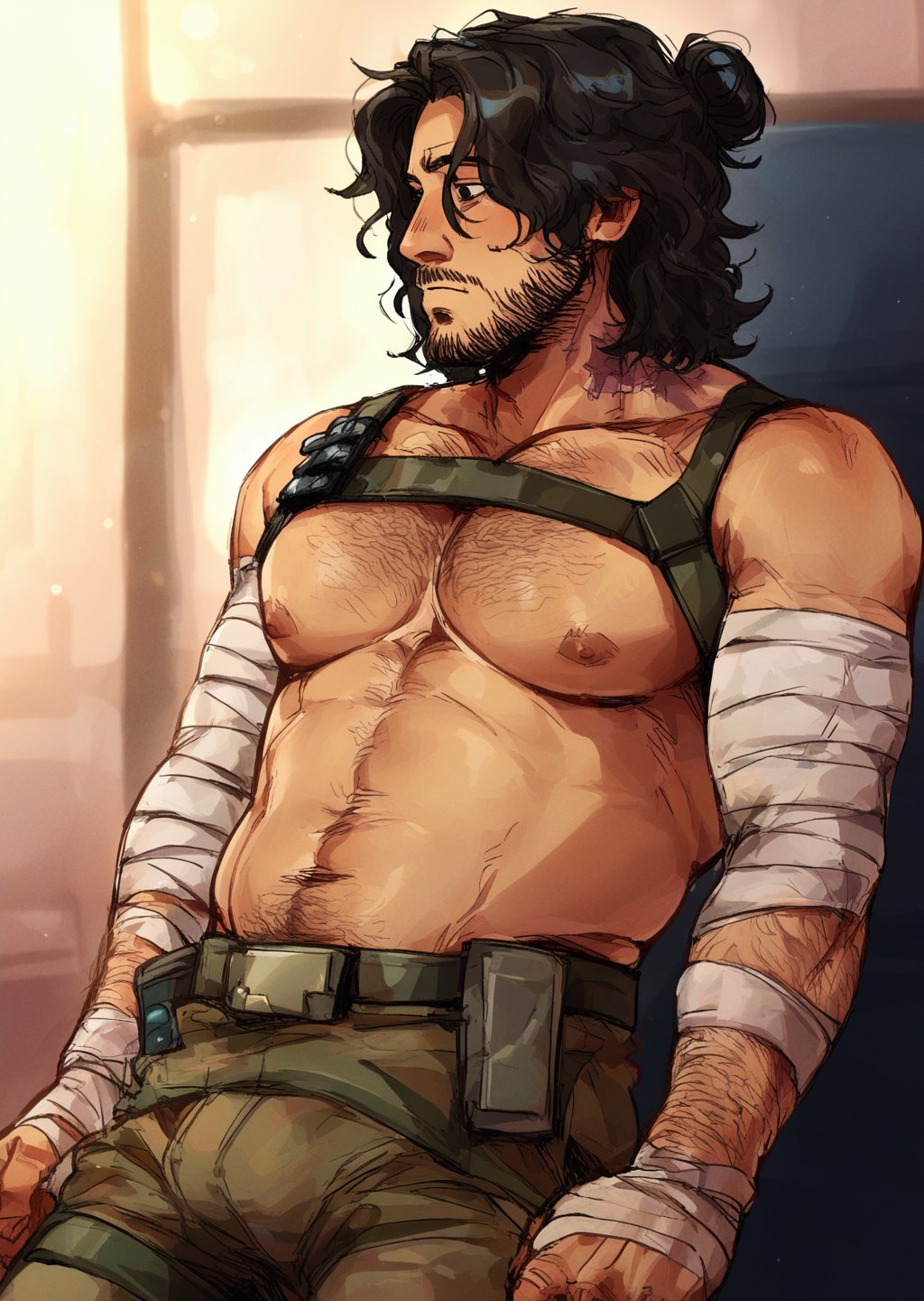 simon (iron lung),  black hair,  wavy hair by crushcries on Tensor.Art