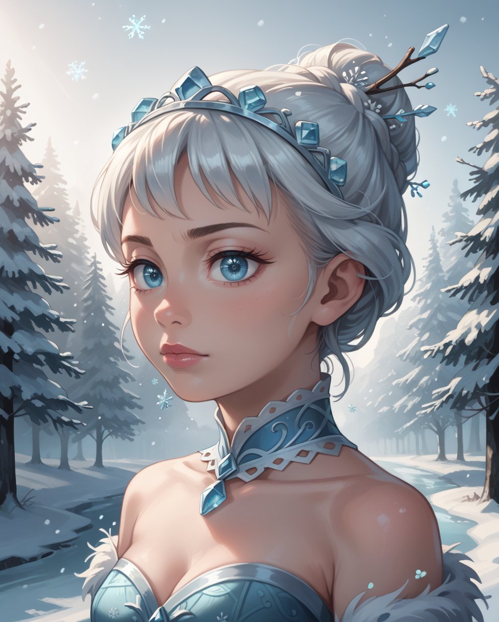 score_9, score_8_up, score_7_up, source anime, uncensored, zPDXL3,1girl, solo,a snowy landscape, dark canvas, transparent sparkling snowflakes falling, transparent holographic reflections, surreal scenery created by snowflakes, leaves the viewer speechless, beautiful world, 1girl, detailed eyes, detailed lips, extremely detailed face, long eyelashes, beautiful detailed portrait, elegant, serene expression, winter, high quality, 8k, photorealistic, hyperrealistic, studio lighting, physically-based rendering, vivid colors, cinematic lighting, dramatic lighting, soft lighting, dramatic contrast, glowing snowflakes, icy, frozen, cold, crystal clear, ethereal, dreamlike, mystical, magical, fantasy, concept art