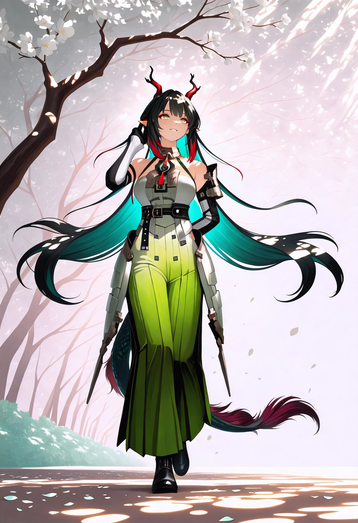 1girl,  dragon horns,  black hair by veda621 on Tensor.Art