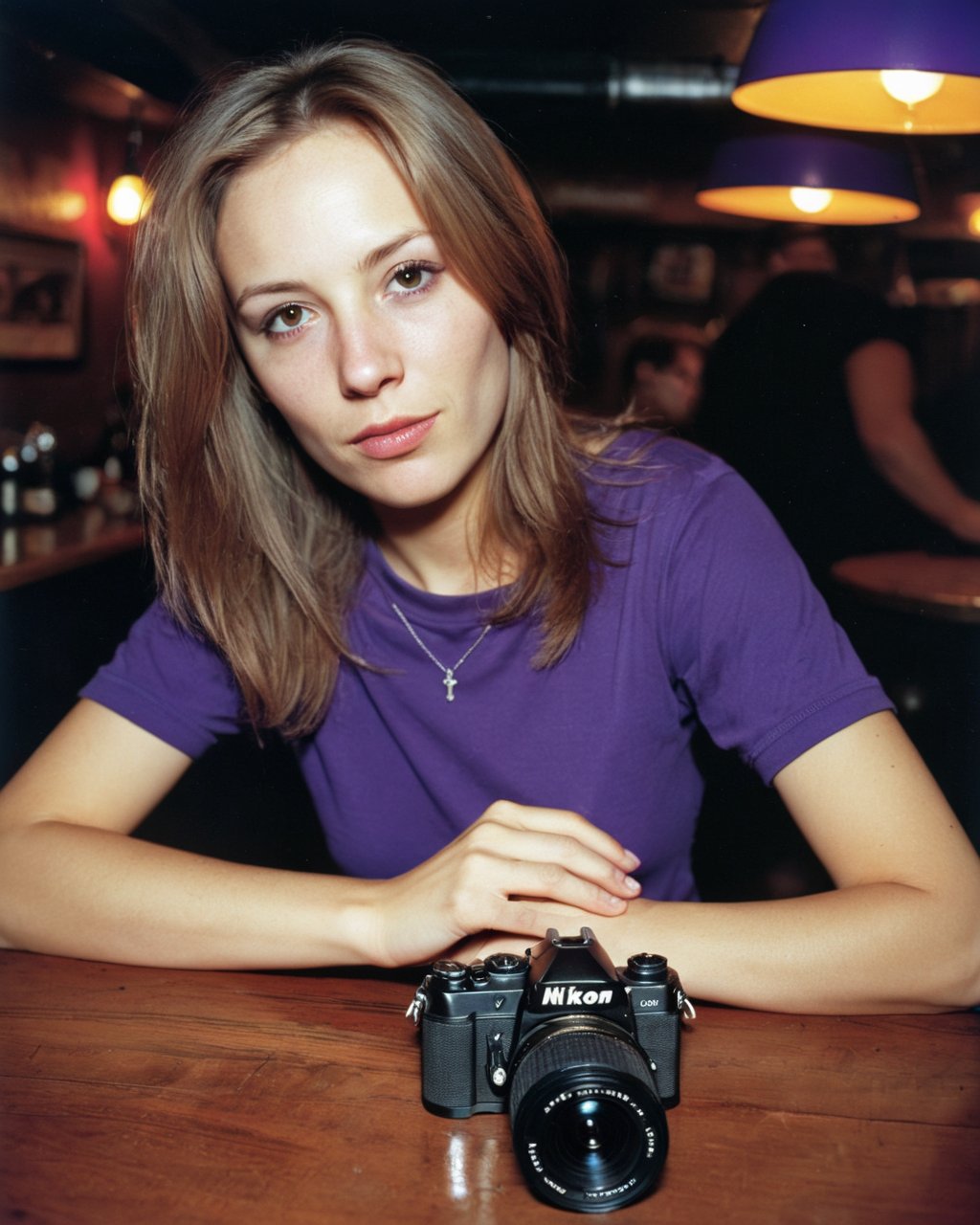 Nikon Shoot,portrait published in purple magazine, in basement pub in lower eastside manhatten, yashica t4 with flash,