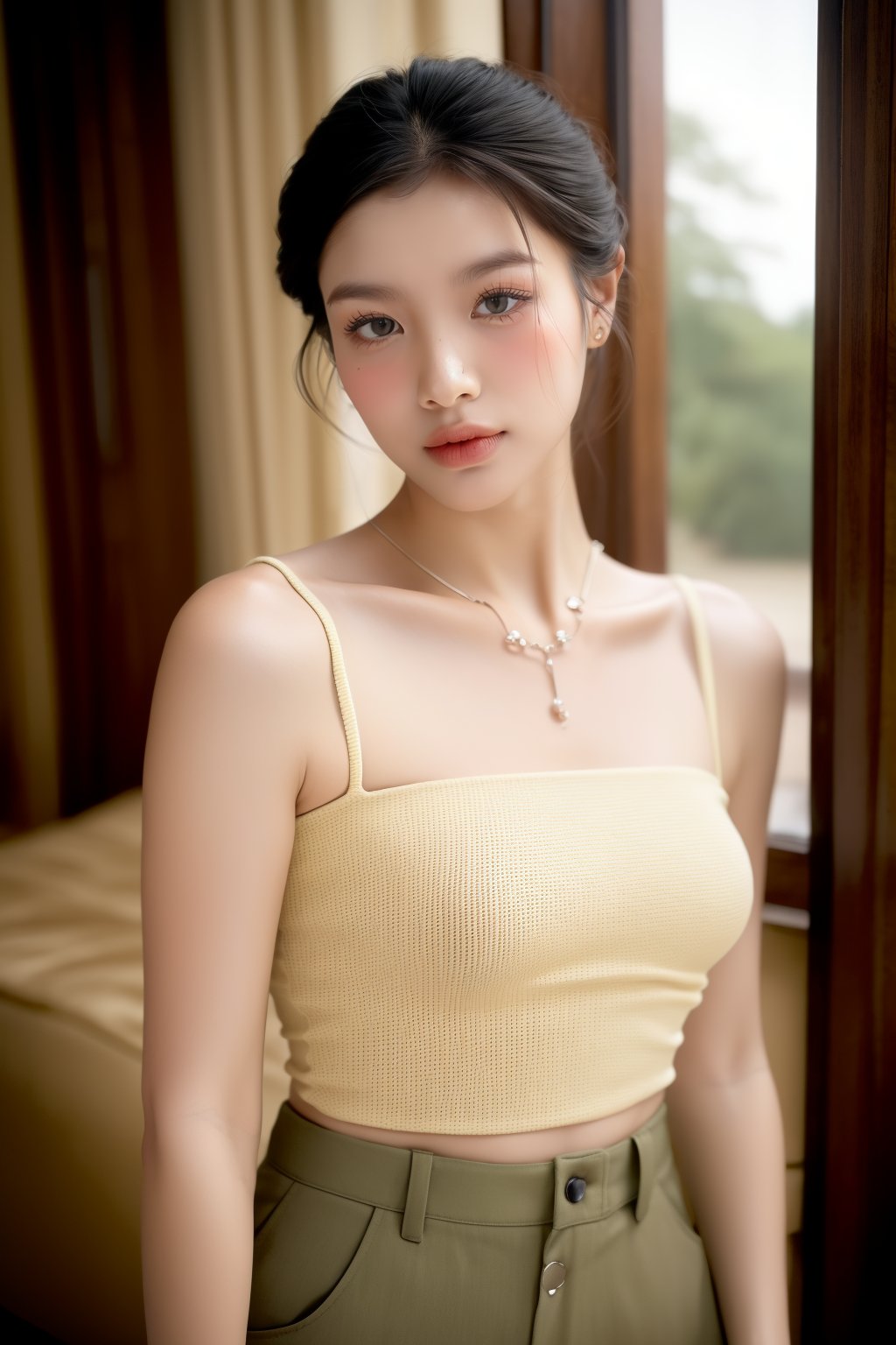 (masterpiece,best quality:1.5),lady, (bare sholder:1.1),  upper body, <lora:lady-filter3:1>, jewelry , wet look, joggers, The Mount Rushmore, (masterpiece,high quality:1.6),  (high detailed skin,ultra realistic, 32k, RAW photo),(film grain:1.2)