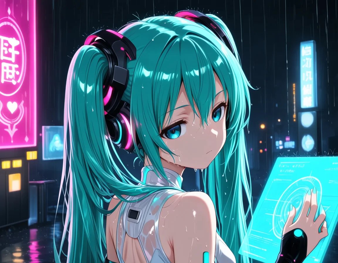 1girl,  hatsune miku \(append\),  expressionless by miaomiao on Tensor.Art