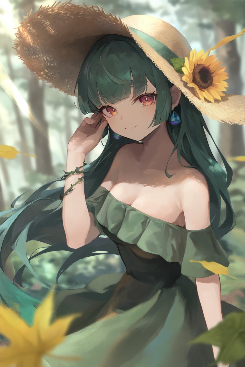 1girl,  solo,  green_hair by Light01 on Tensor.Art