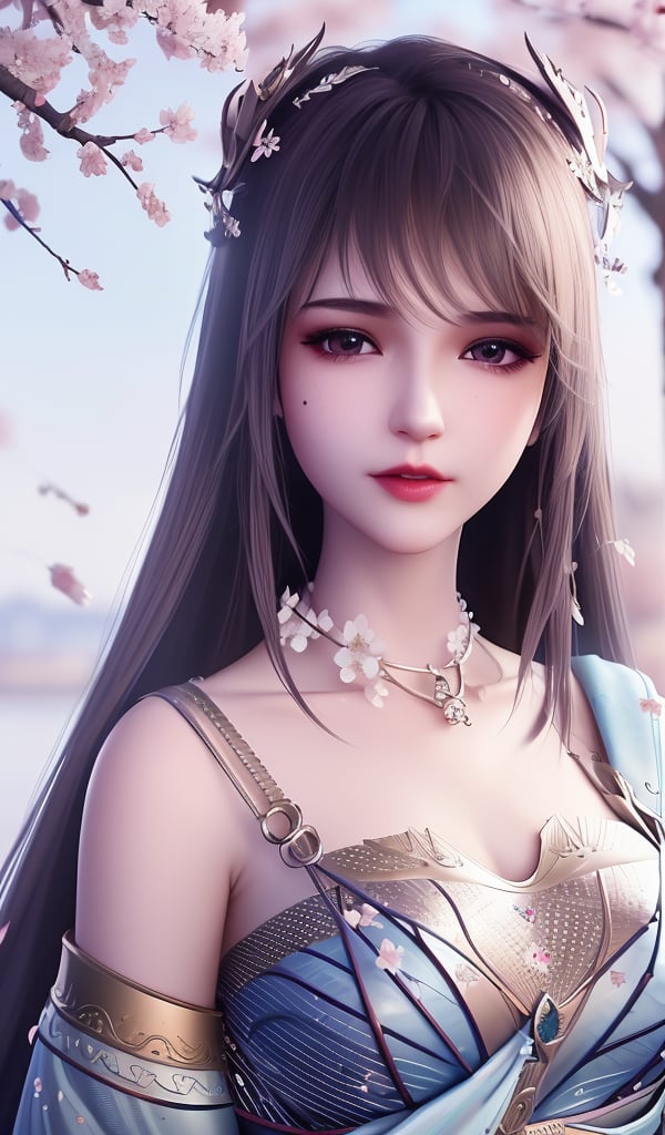 <lora:644-DA-神印王座-圣采儿-TYPE1:0.8>(,1girl, ,best quality, ),looking at viewer,  ,ultra detailed 8k cg,ultra detailed background,ultra realistic 8k cg, ,masterpiece, (( , )),, ,science fiction,mole, ultra realistic 8k cg, ,    ,(,cherry blossoms, autumn leaves,perfect cherry blossom,   ), (cleavage),