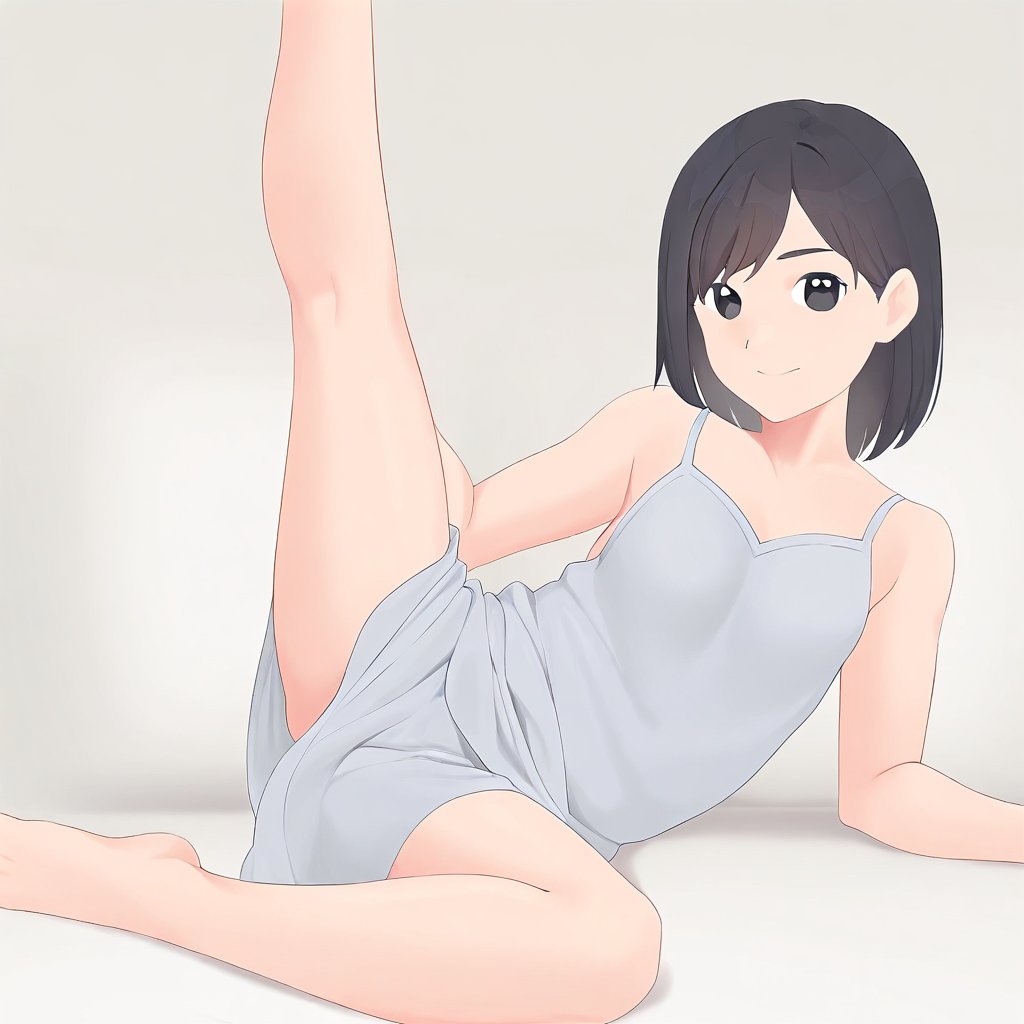 1girl,  lying down with one leg up,  one leg up by Min on Tensor.Art