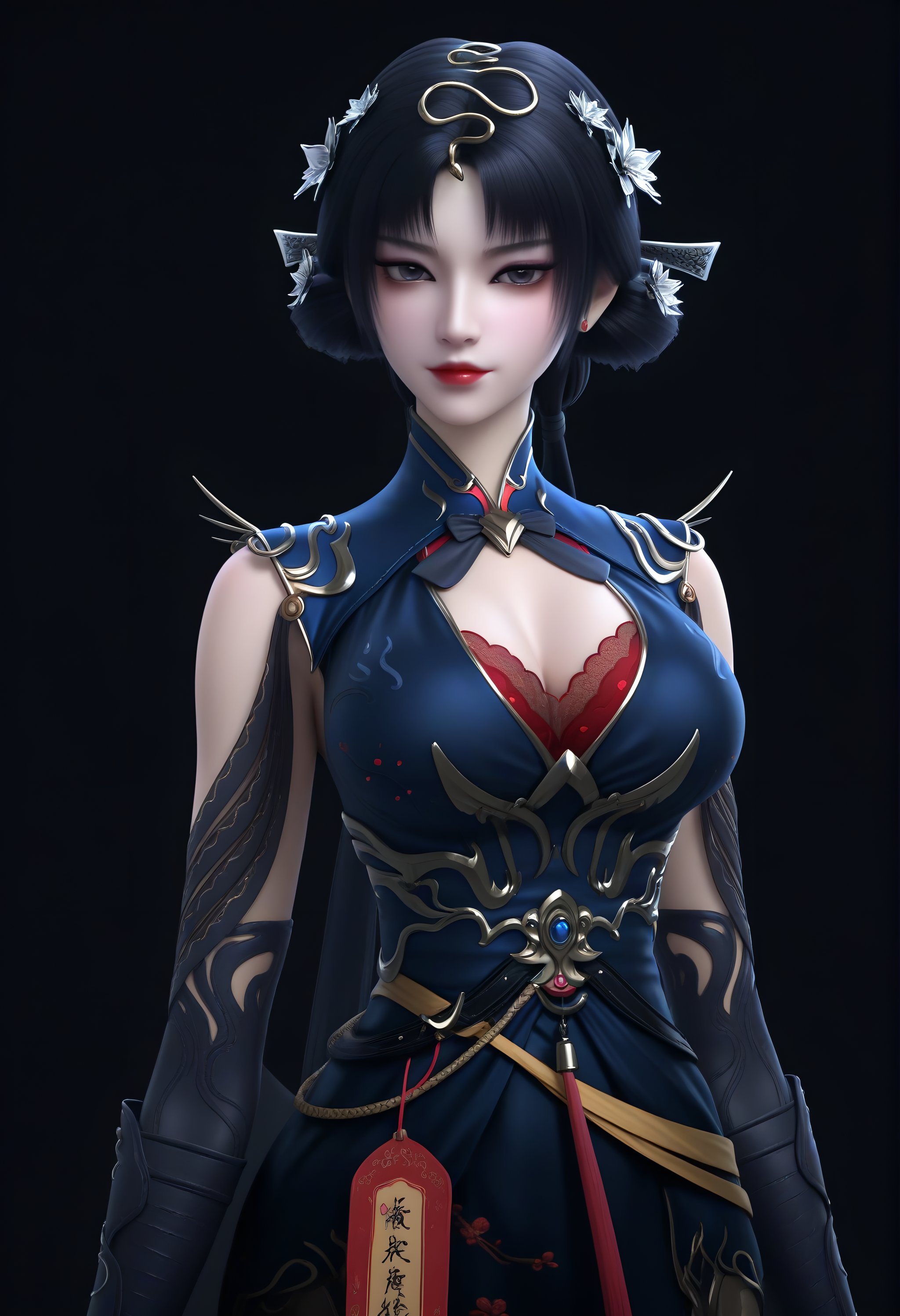 looking at viewer,  front view,  collarbone by 誠 on Tensor.Art