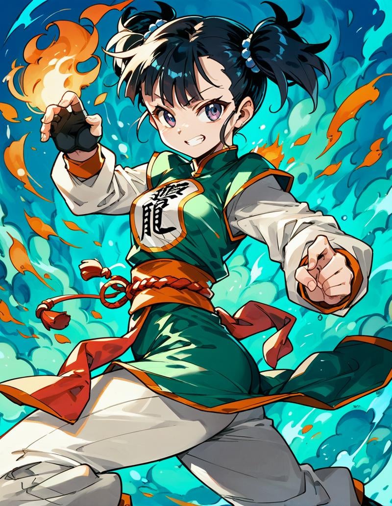 1girls,  fighter(dq3),  black hair by Ttan on Tensor.Art