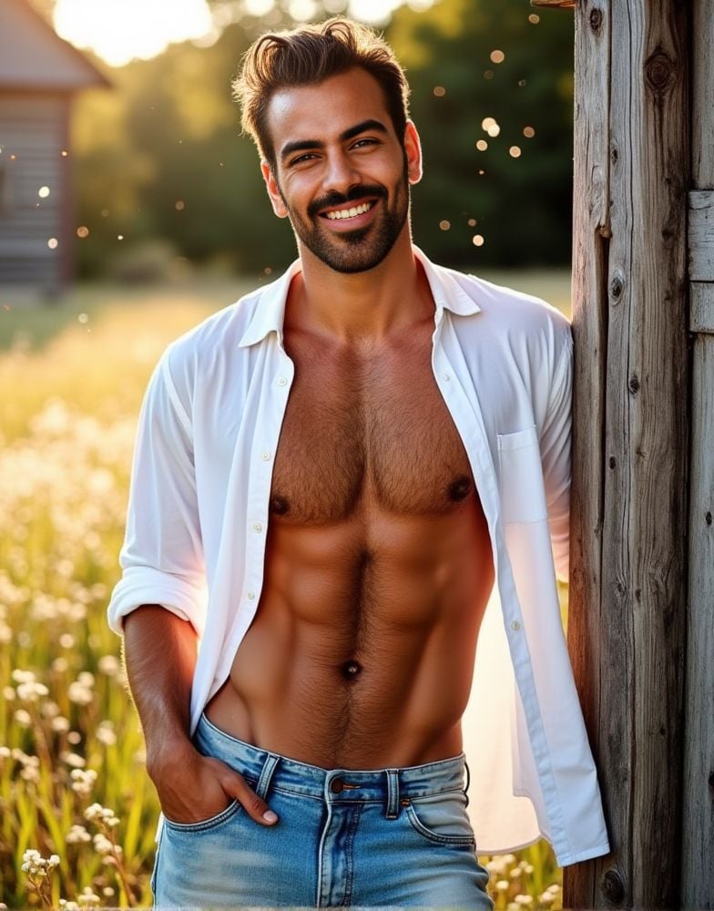 Nyle Dimarco ,  hairy chests and abs,  multiple pose positions by HottiesnHotties on Tensor.Art
