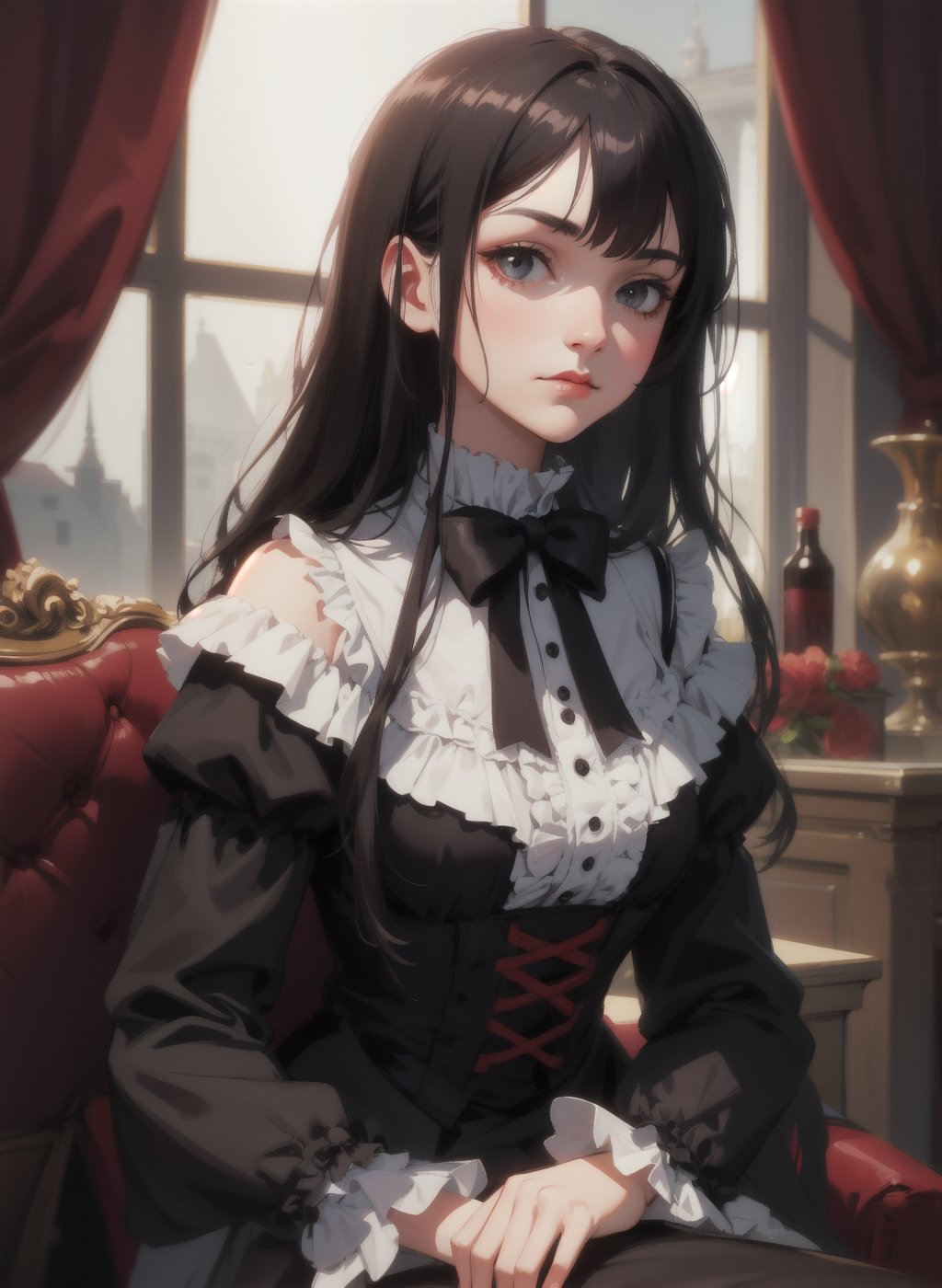 cute vampire wearing victorian clothes