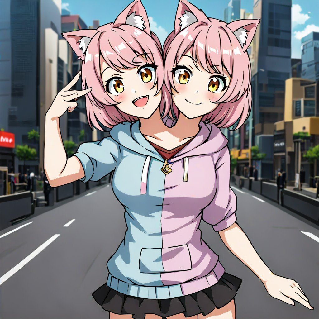 two heads,  conjoined,  2girls by Fominhavi on Tensor.Art