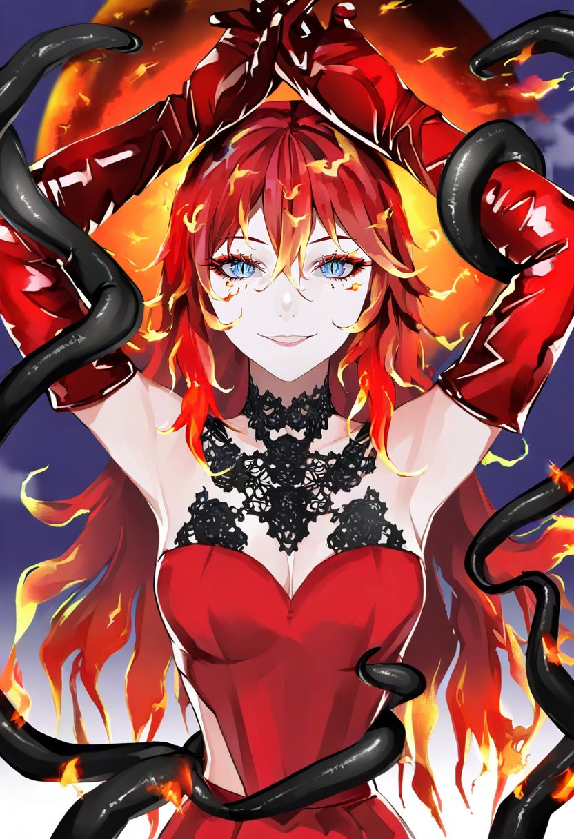 1girl,  gloves,  long hair by silvermoong on Tensor.Art