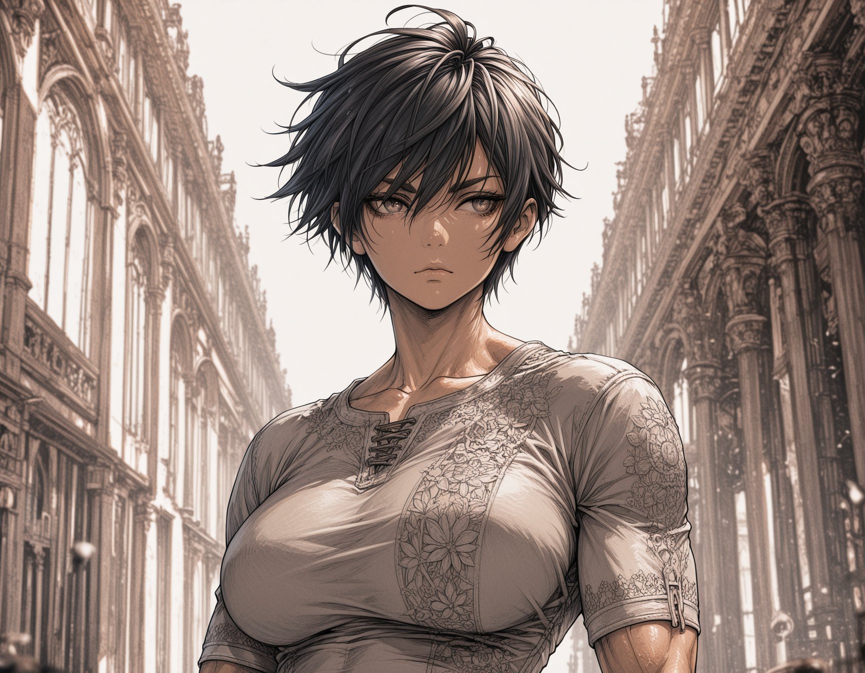 1girl,  tomboy,  muscular female by GrayColor on Tensor.Art