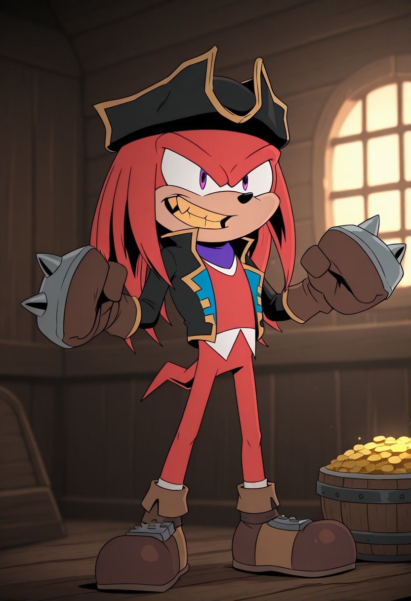 solo male,  Captain Dread Outfit,  Knuckles the Echidna by Sonic X on Tensor.Art