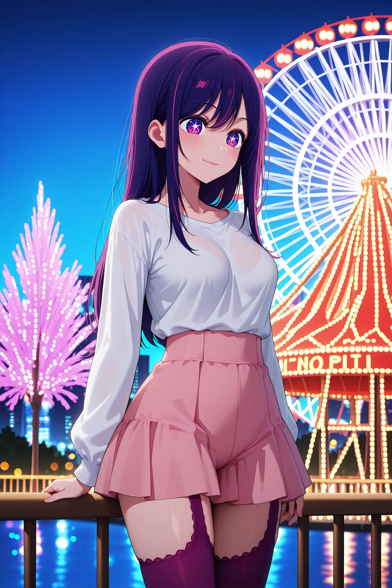 1girl,  suspender_thighhighs ,  lace-trimmed thighhighs by reprinter on Tensor.Art