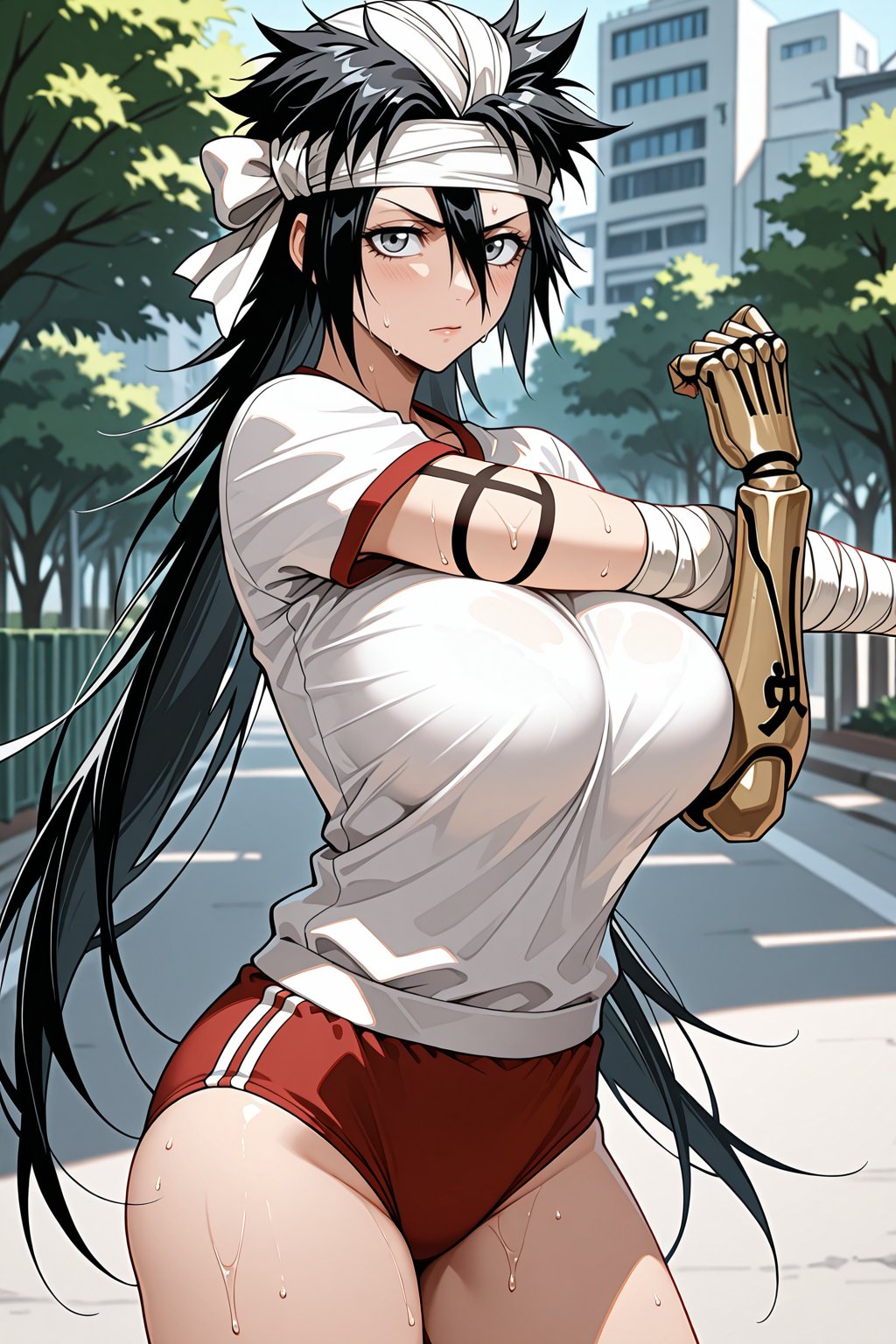 shiba kuukaku,  very long hair,  black hair by T3rryMcg1nn1s on Tensor.Art