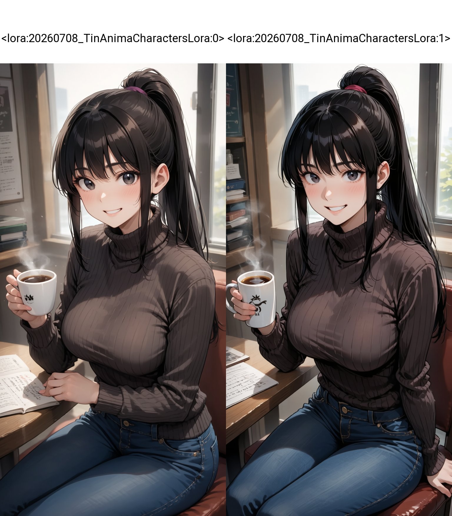 1girl,  cup,  smile by 天TIN on Tensor.Art