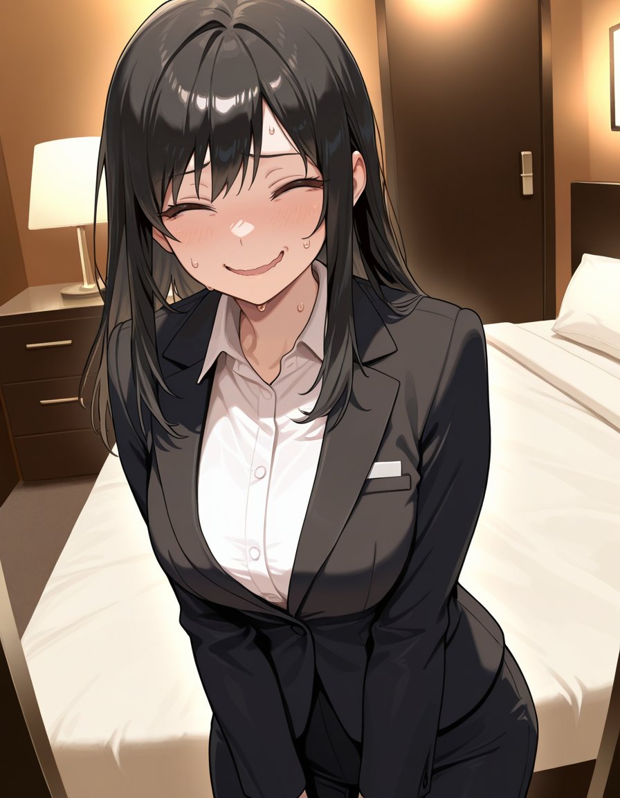 nervoussmilewithline,  nervous smile,  1girl by Min on Tensor.Art