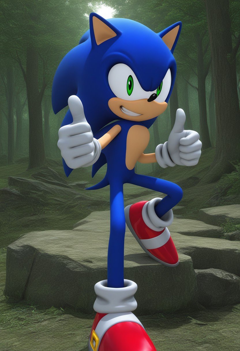 solo male,  Sonic The Hedgehog,  blue fur by Sonic X on Tensor.Art