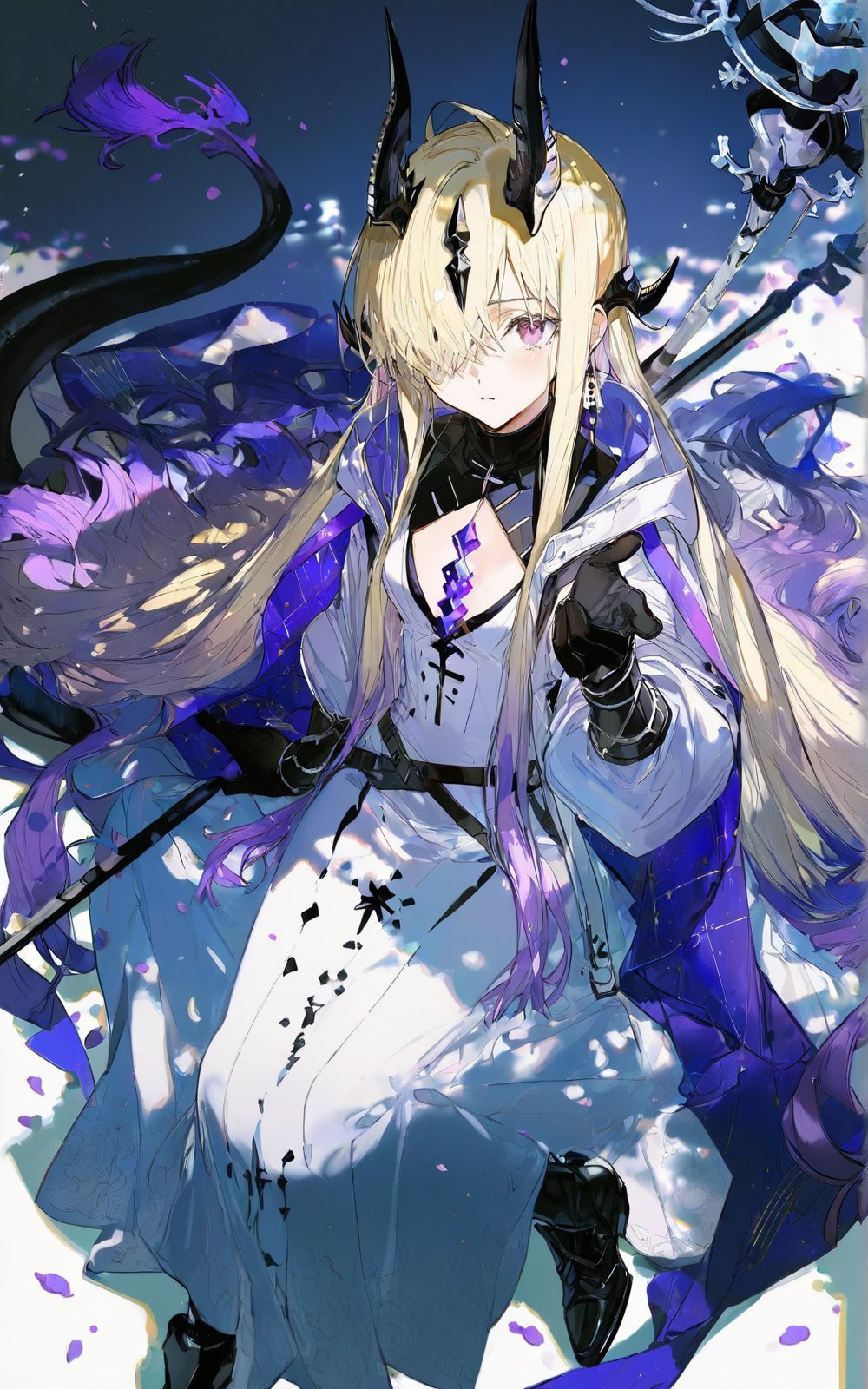 Arknights_Necrass,  blonde_hair,  purple_hair by Min on Tensor.Art