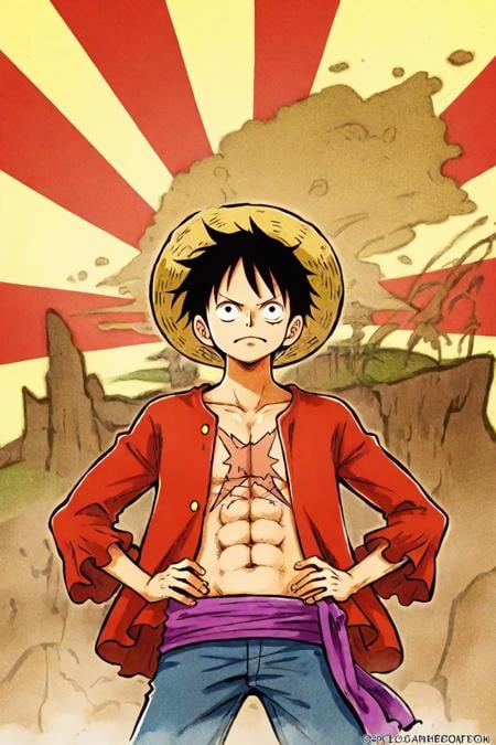 Luffy,  red jacket,  scar on chest by user_680967095118289292 on Tensor.Art