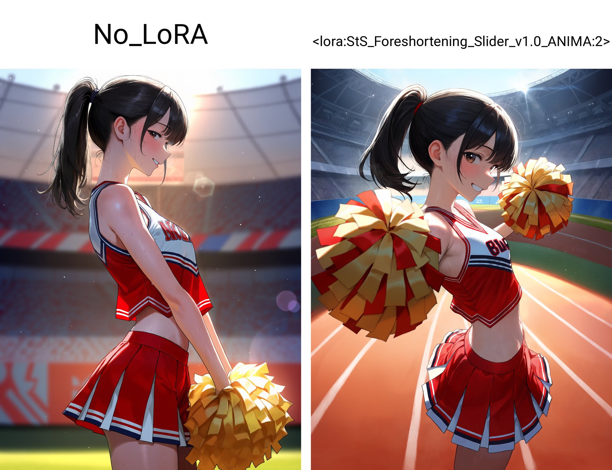 1girl,  red cheerleader uniform,  cowboy shot by Shed_The_Skin on Tensor.Art