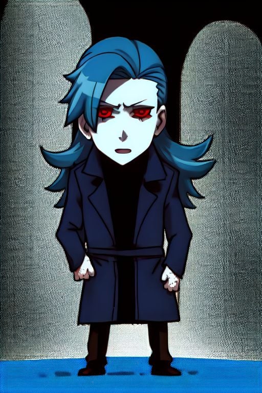 1boy,  fear,  blue hair by yy on Tensor.Art