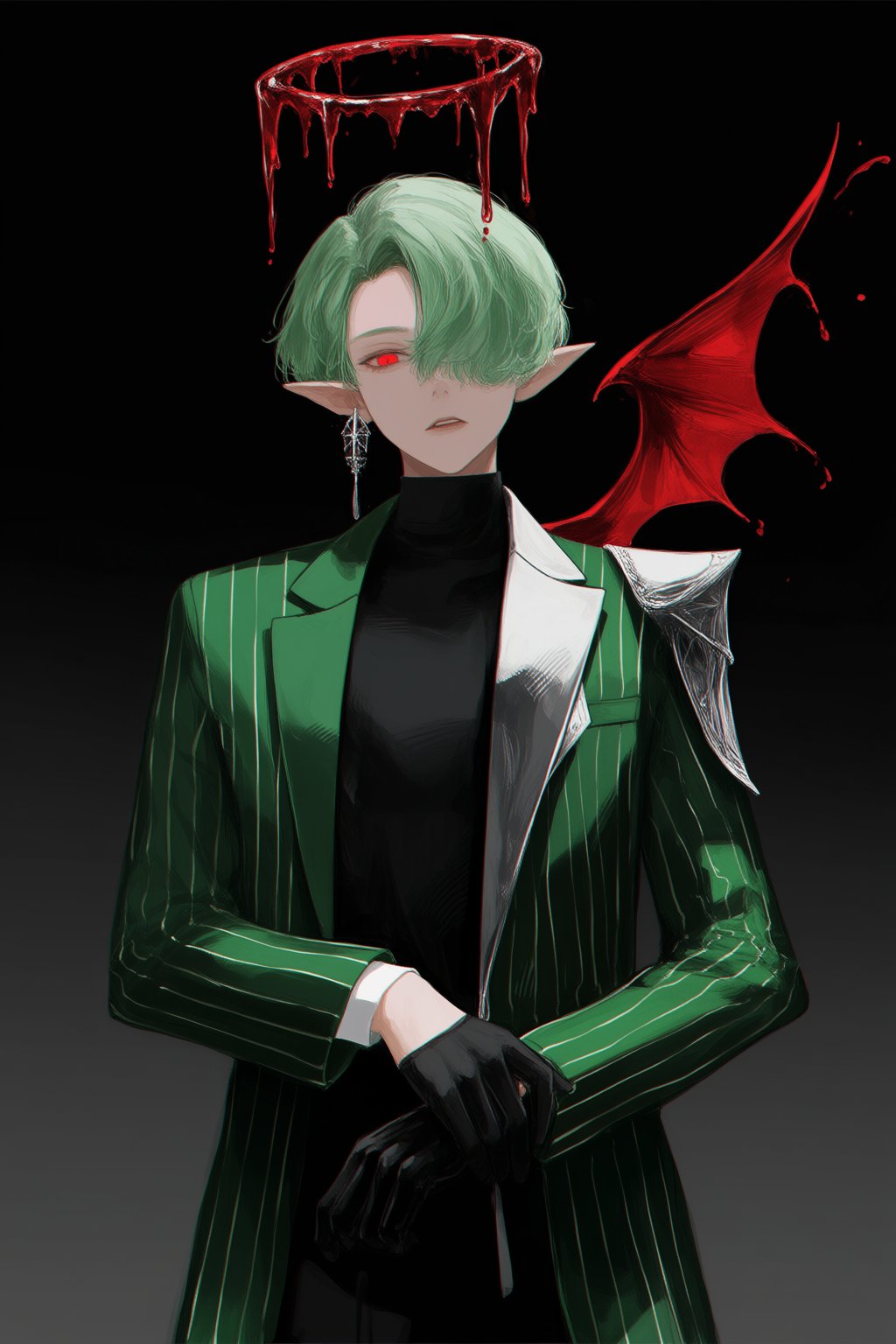 1boy,  bat wings,  blood halo by Mexes on Tensor.Art
