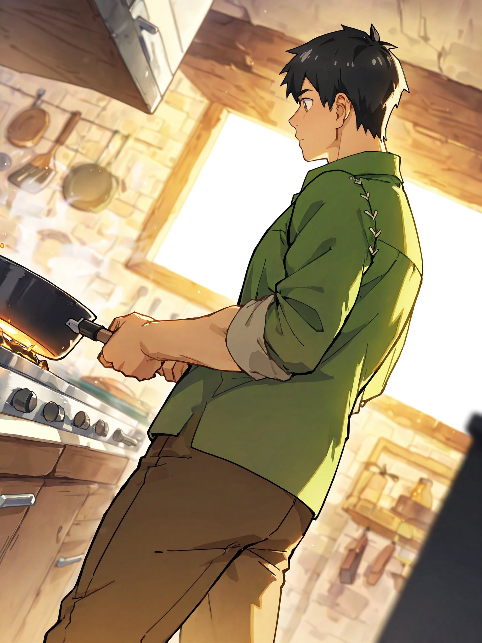 Mukouda Tsuyoshi,  black short hair,  brown eyes by Oyatsu000 on Tensor.Art