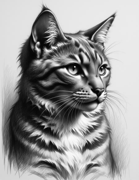 B&W Renaissance study work , Portrait of a cat     <lora:Renaissance_study_works:0.8>