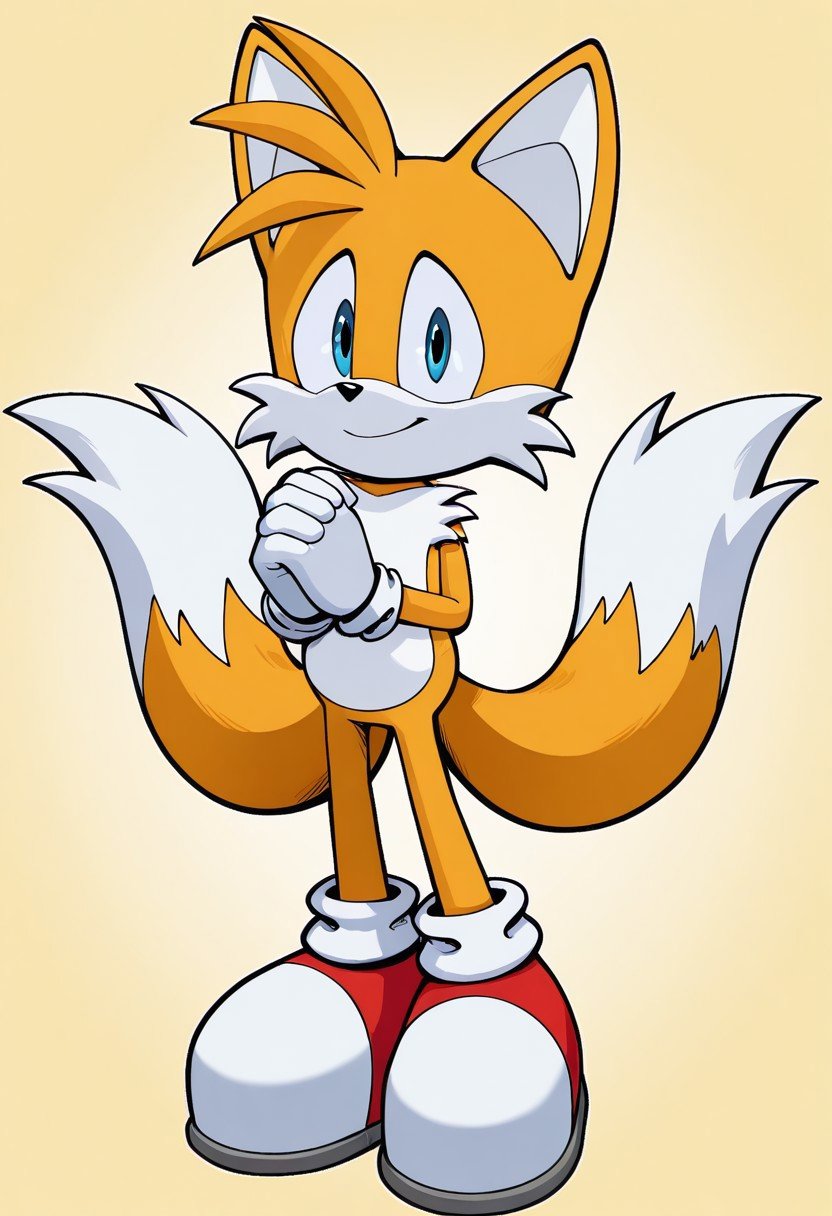 solo male,  Tails The Fox,  yellow-orange fur by Sonic X on Tensor.Art
