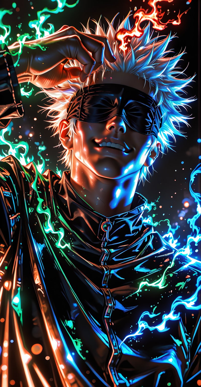 1boy,  neon,  masterpiece by Makima  on Tensor.Art
