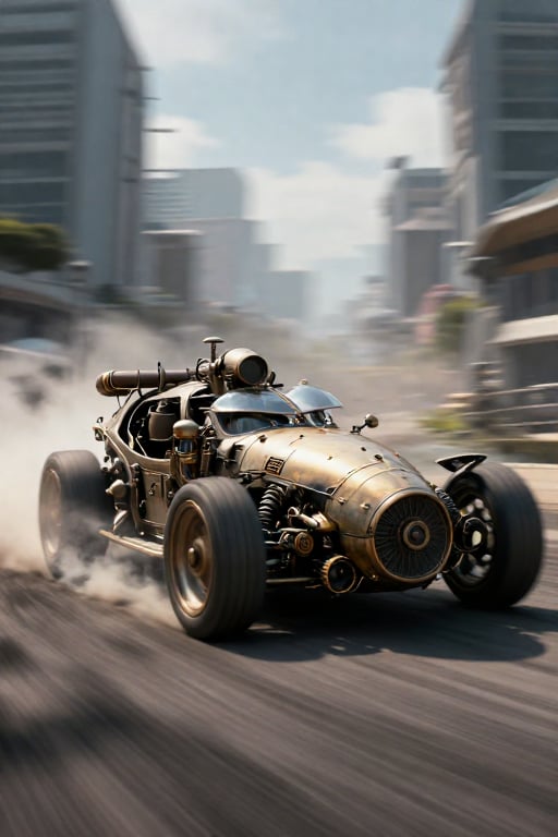steampunk supercar,  motion blur by hekyo on Tensor.Art