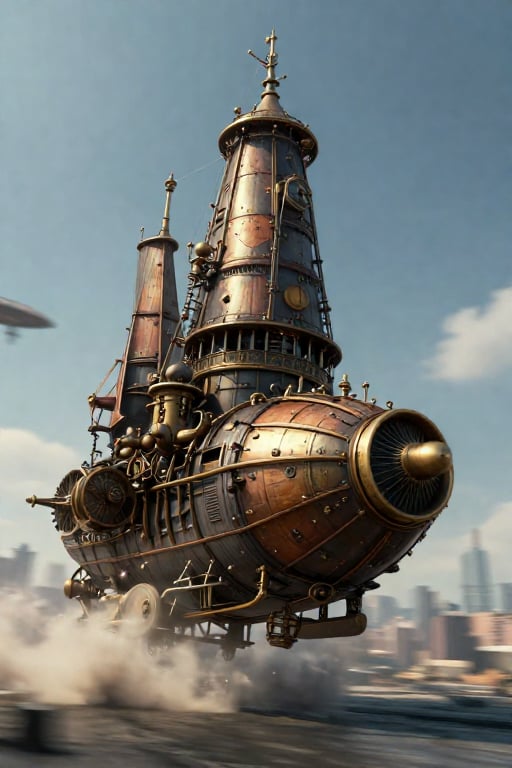 steampunk airship,  motion blur by hekyo on Tensor.Art