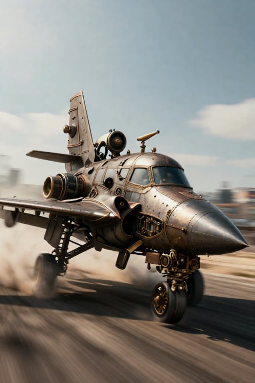 steampunk jet,  motion blur by hekyo on Tensor.Art