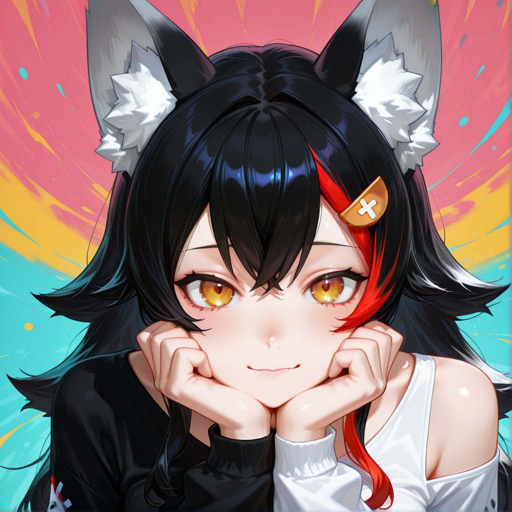 1girl,  ookami mio (hololive),  hairclip by BrierAinz on Tensor.Art